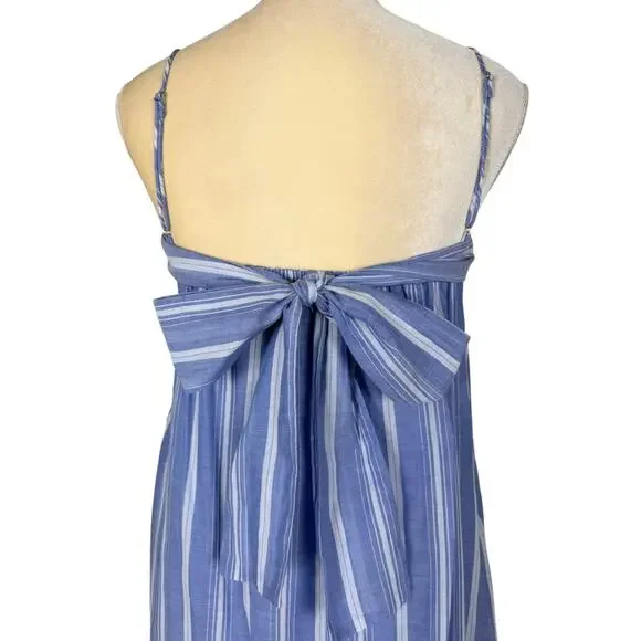 J. Crew Floaty Midi Dress in Striped Cotton Voile XS Beachy Nautical Resort NWT - Picture 9 of 12